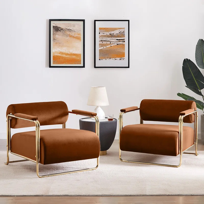 Mercer41 Deighton 30'' Velvet Accent Chair Set of 2 & Reviews | Wayfair | Wayfair North America