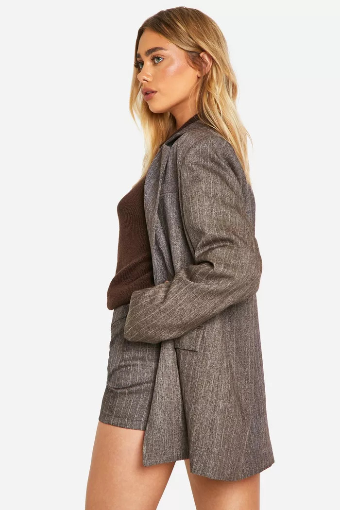 Premium Pinstripe Double Breasted Blazer | Boohoo.com (UK & IE)