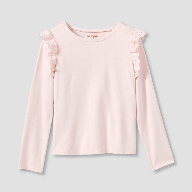 Girls' Long Sleeve Eyelet T-Shirt - Cat & Jack™ | Target