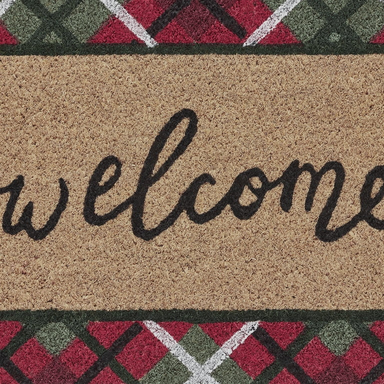 My Texas House Multicolor Plaid Outdoor Coir Doormat, 18" x 30" | Walmart (US)