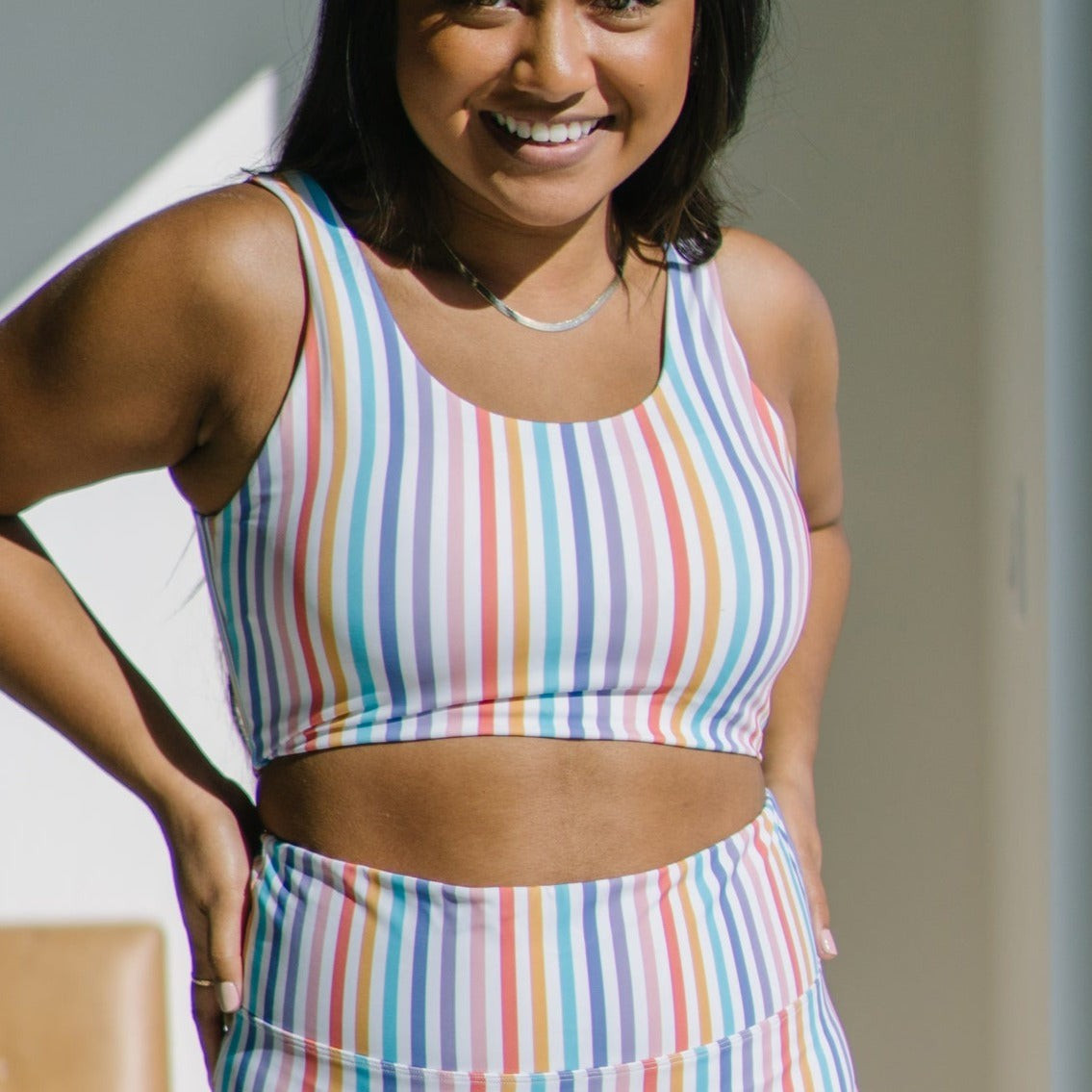 Oasis Bikini Top - Rainbow Stripe | Maven Thread