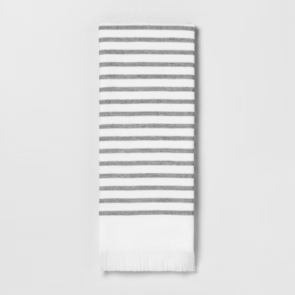 Core Stripe Bath Towels Railroad Gray - Hearth & Hand™ with Magnolia | Target