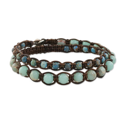 Handmade Unisex Beaded Macrame Wrap Bracelet from Thailand | NOVICA