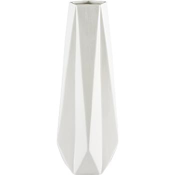 Rivet Modern Angled Stoneware Vase, 14.4"H, White | Amazon (US)