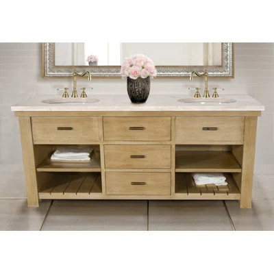Birender 72'' Double Bathroom Vanity with Marble Top | Wayfair North America