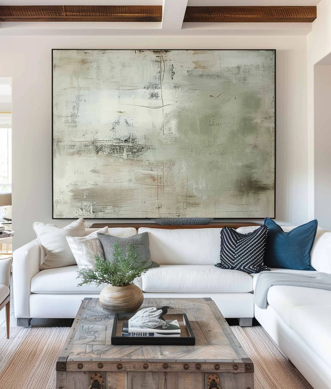 Sage Green Wall Art,wabi Sabi Wall Art,sage Green Minimalist Wall Art ,large Beige Minimalist Wal... | Etsy (US)