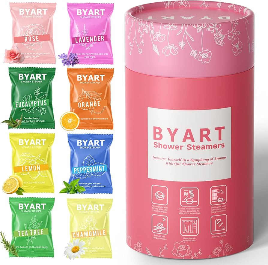 Shower Steamers Aromatherapy - Christmas Gifts for Women, 8 Pack Pure Essential Oil Shower Bombs ... | Amazon (US)