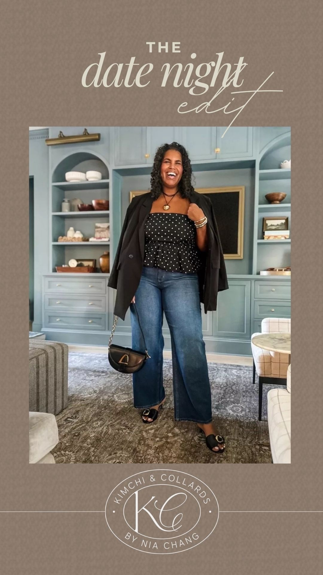 The date night edit. This peplum top and wide leg jeans are great for a casual date night look. Add a blazer and heels to complete the look. 

#LTKOver40 #LTKSeasonal #LTKStyleTip