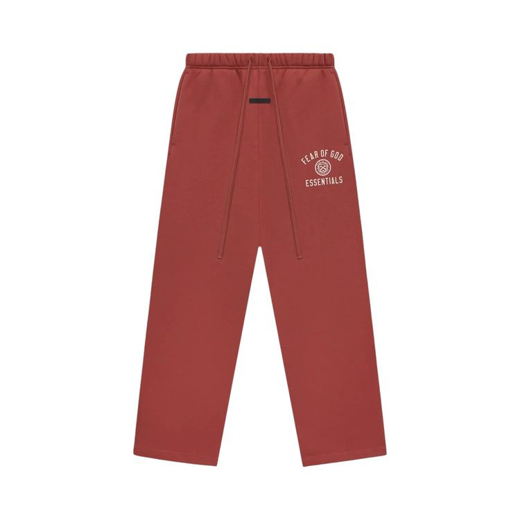 Fear of God Essentials Fleece Relaxed Sweatpants 'Crimson' | GOAT