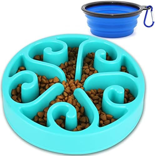 Dog Bowl Slow Feeder Dog Food Dish Dogs Feeding Puzzle Anti-Gulping Slow Eating Dog Bowl for Fast Ea | Amazon (US)