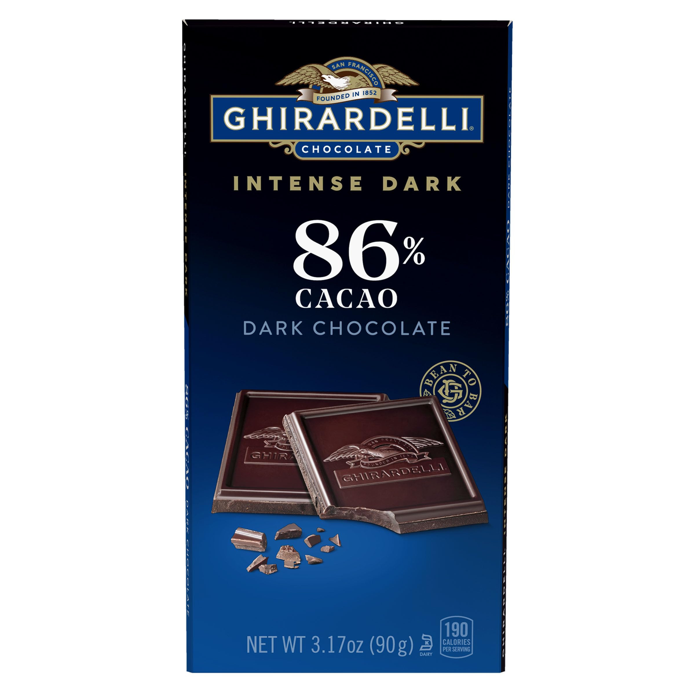 GHIRARDELLI Intense Dark 86% Cacao Chocolate Bar, 3.17 oz – Bold Extra Dark Chocolate with Rich... | Amazon (US)