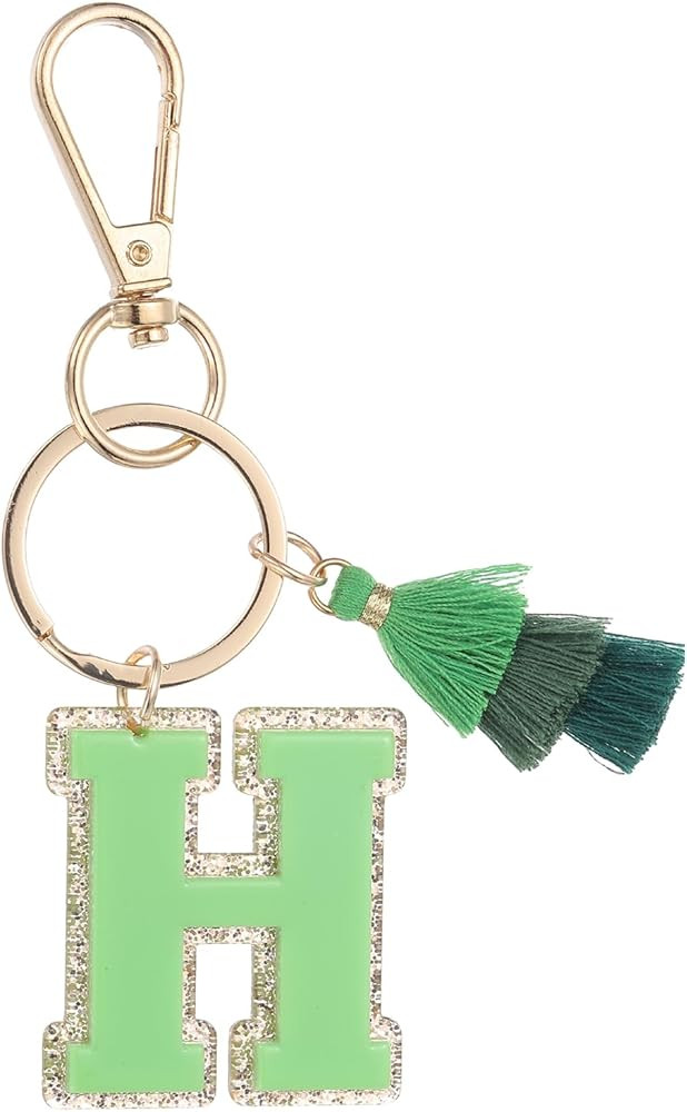 PATIKIL Initial Letter Keychain, Resin Cute Alphabet Keychain with Tassel Pendant Charm for Keys Purse Bags | Amazon (US)