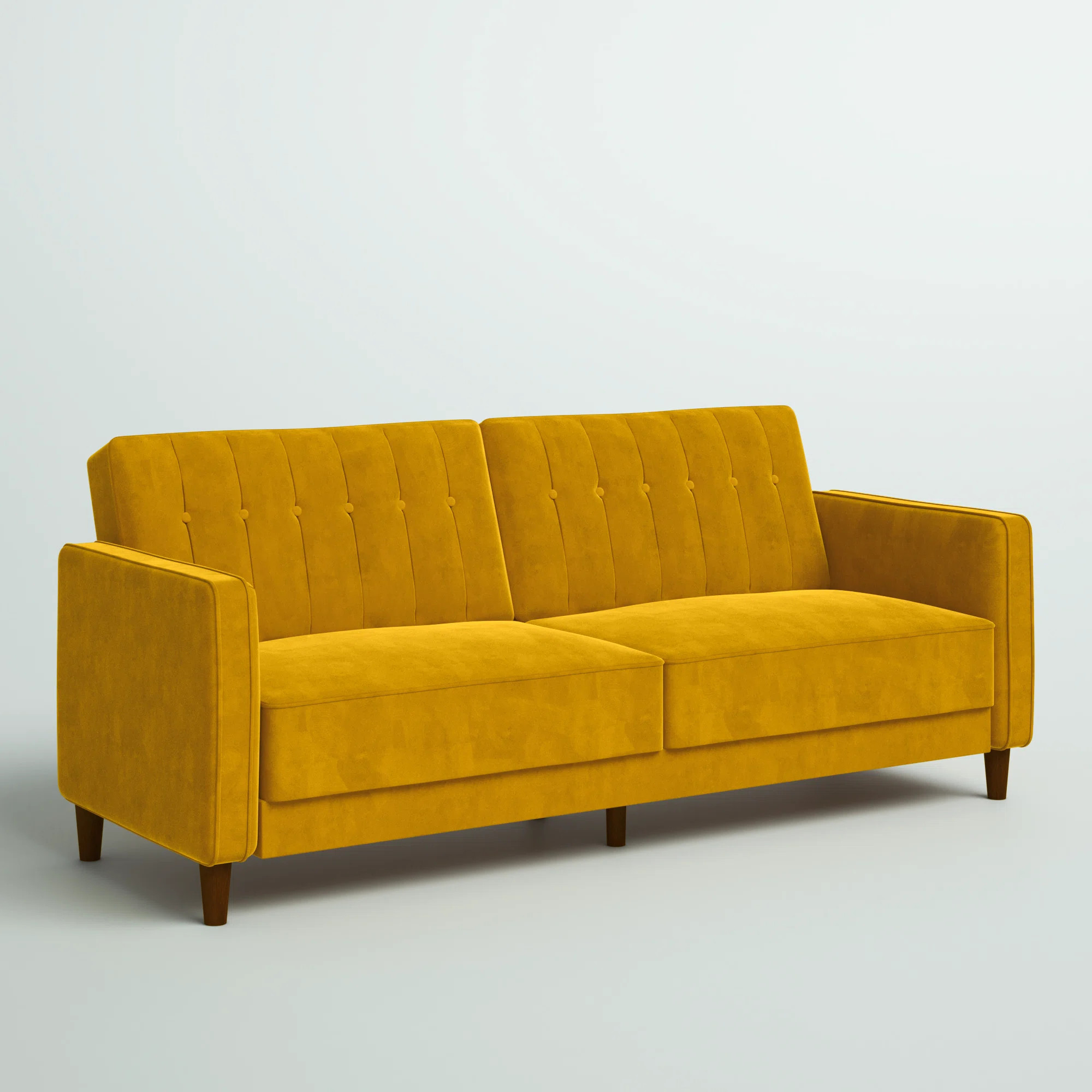 Perdue 81.5" Velvet Square Arm Convertible Sofa | Wayfair North America
