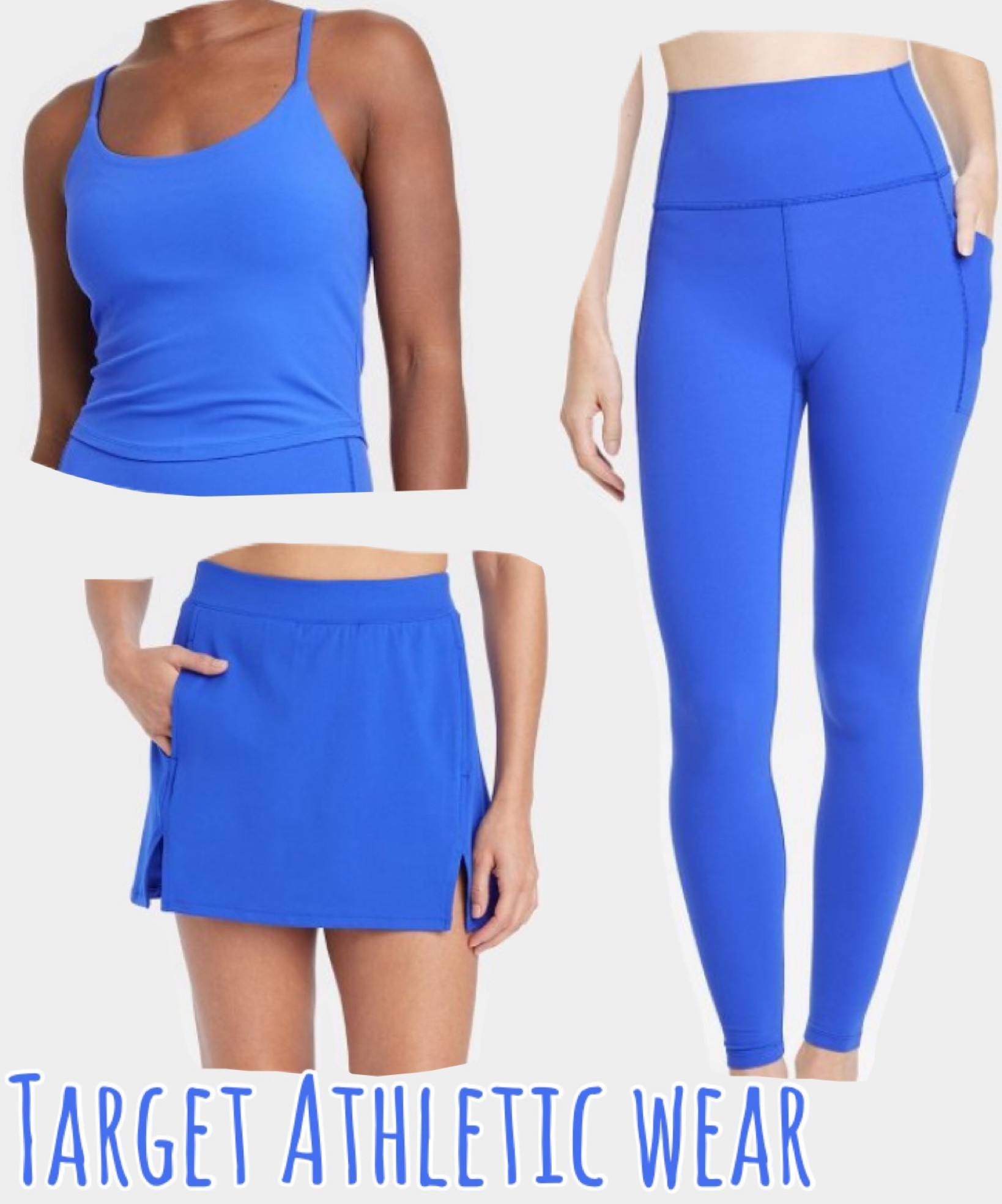 Target athletic wear! Workout leggings, workout tank too, athletic skirt, athletic skort 