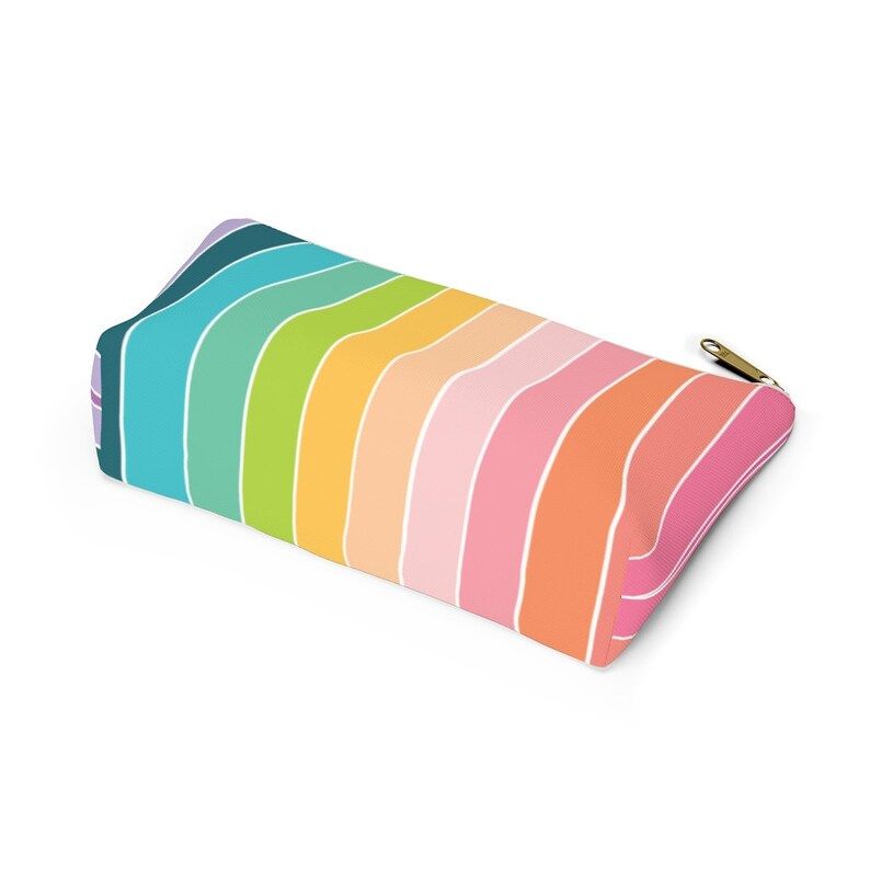 Rainbow Stripe Zipper Pouch | Etsy (US)
