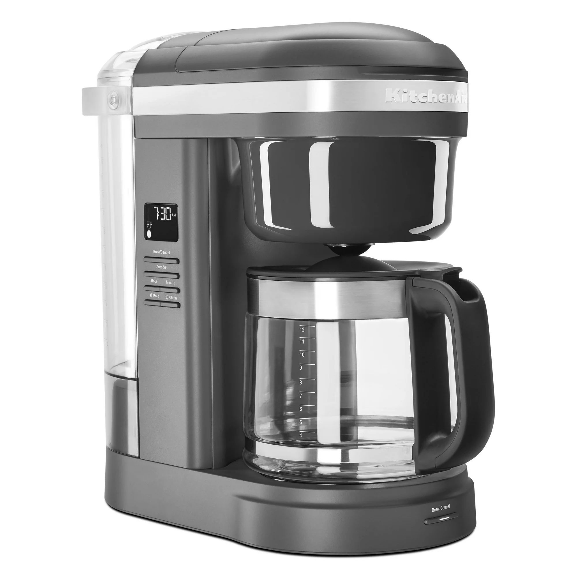 KitchenAid 12 Cup Drip Coffee Maker with Spiral Showerhead - Matte Charcoal Grey | Walmart (US)