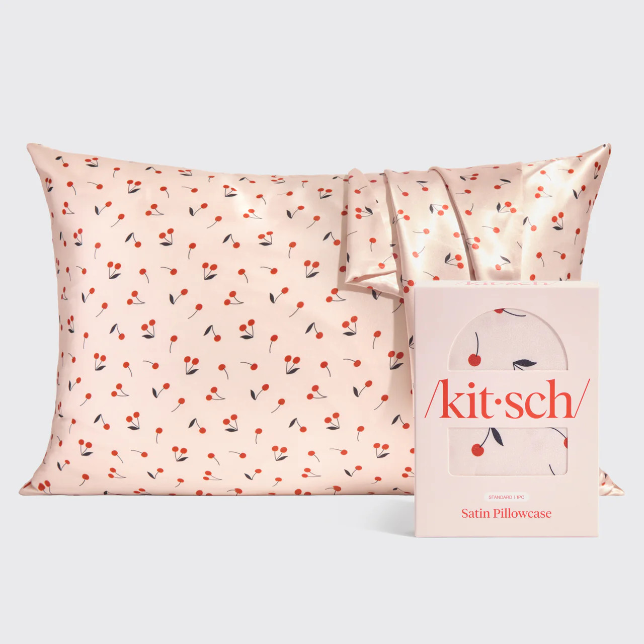 Satin Pillowcase in Cherry Print | Kitsch