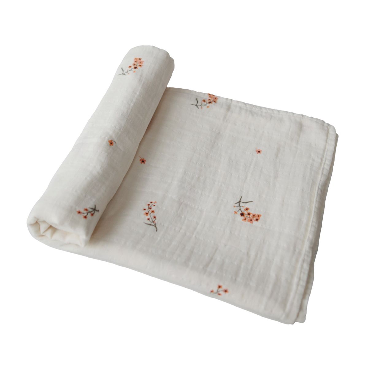 Mushie Swaddle Blanket Organic Cotton - Flowers | The Tot