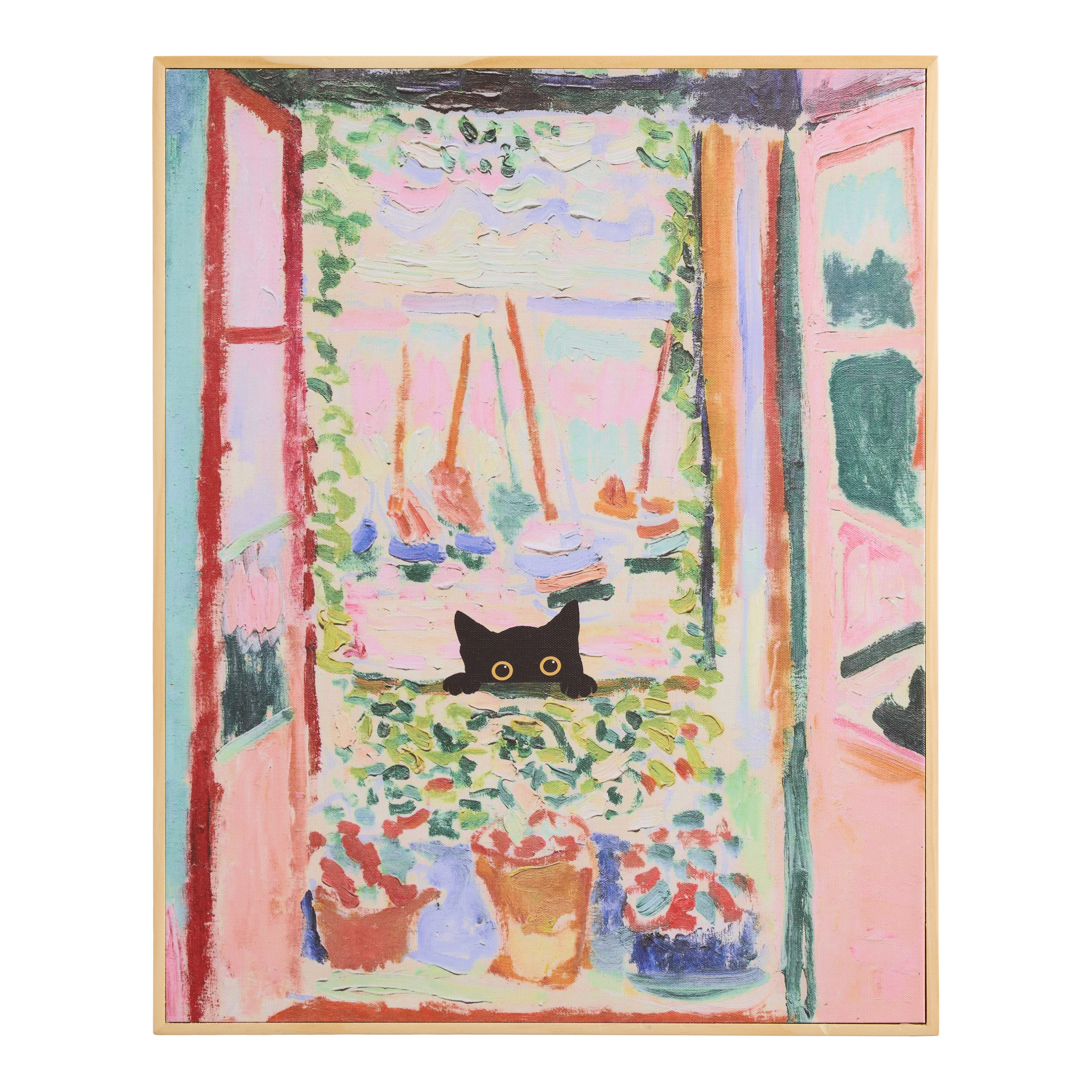 Matisse Black Cat by Maria Leandra Framed Canvas Wall Art | World Market