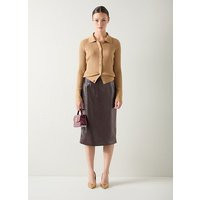 Marlene Brown Slim Stretch Pencil Skirt, Deep Purple | L.K. Bennett (UK)