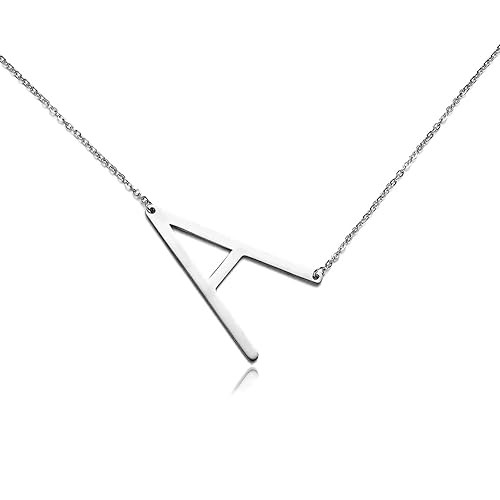 RINHOO Stainless Steel Gold Initial Alphabet 26 Letters Script Name Pendant Chain Necklace from A... | Amazon (US)