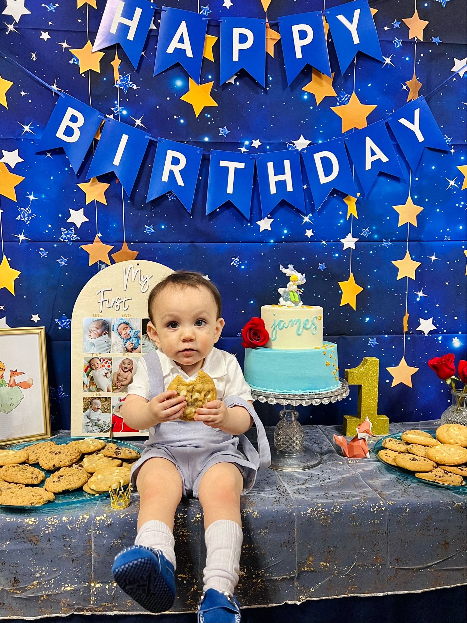 Happy first birthday, my Little Prince! We had the best time celebrating you at your birthday party. His theme was The Little Prince, one of our favorite books ever! Blue sky with stars backdrop, little Prince posters in frames, and some little Prince and fox figurines for his cake with red roses and star sprinkles. His romper outfit was adorable. All items found on Amazon! 

#ltkkids #ltkfindsunder50 #amazonfinds #amazon #firstbirthday #boybirthday #boyoutfit #babyboy #boybirthdayparty #partydecorations #partydecor #thelittleprince

#LTKFindsUnder100 #LTKBaby #LTKParties