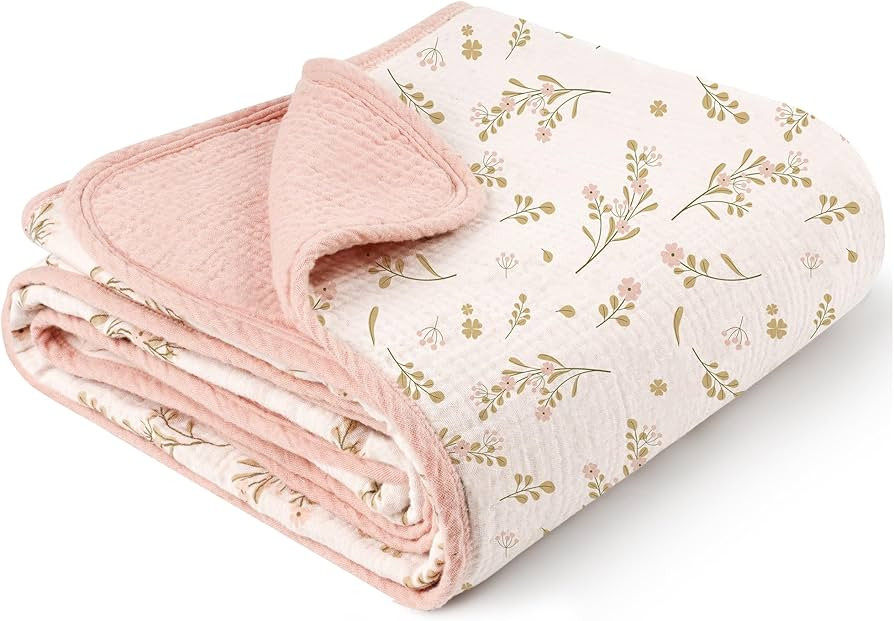 Konssy Muslin Baby Blankets for Girls Boys, 100% Cotton Crib Blanket for Infant Toddler, Super So... | Amazon (US)