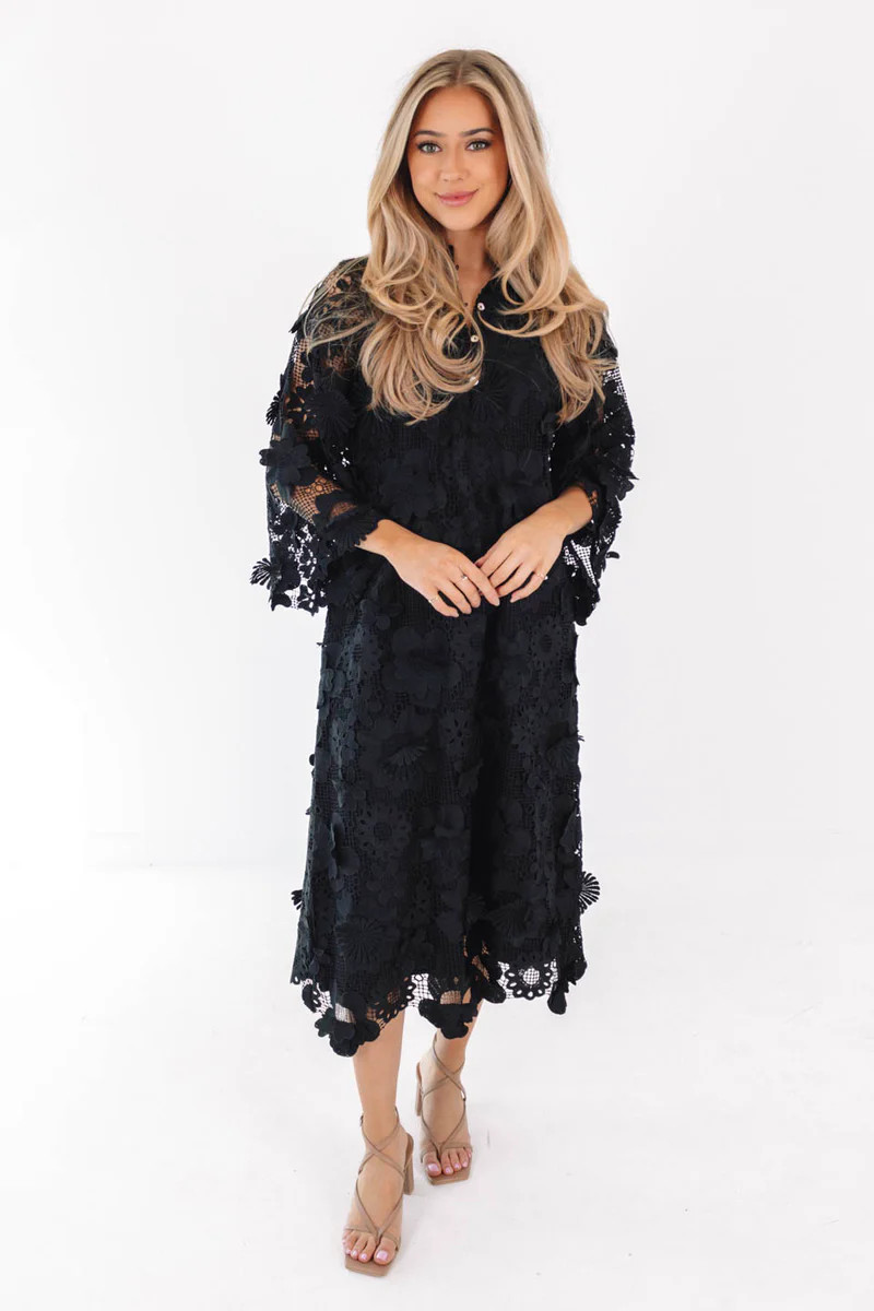 The Seraphina Midi Dress - Black | The Impeccable Pig