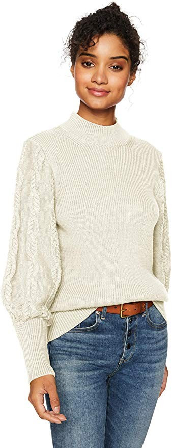Cable Stitch Women's Cable Sleeve Ribbed Sweater | Amazon (US)