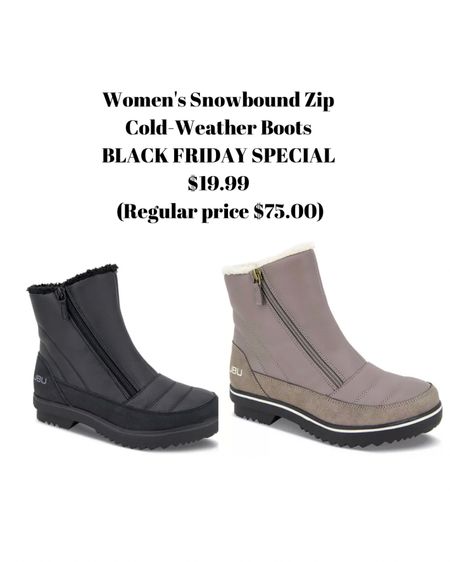 Women's Snowbound Zip Cold-Weather Boots $19.99
(Regularly $75)

#LTKSeasonal #LTKHolidaySale #LTKshoecrush
