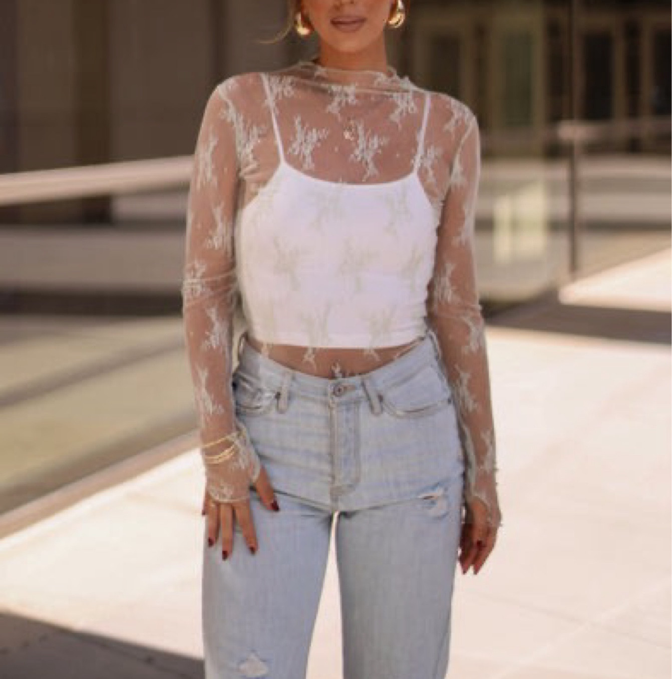 Long sleeve lace top 

#LTKFindsUnder100 #LTKWedding #LTKParties