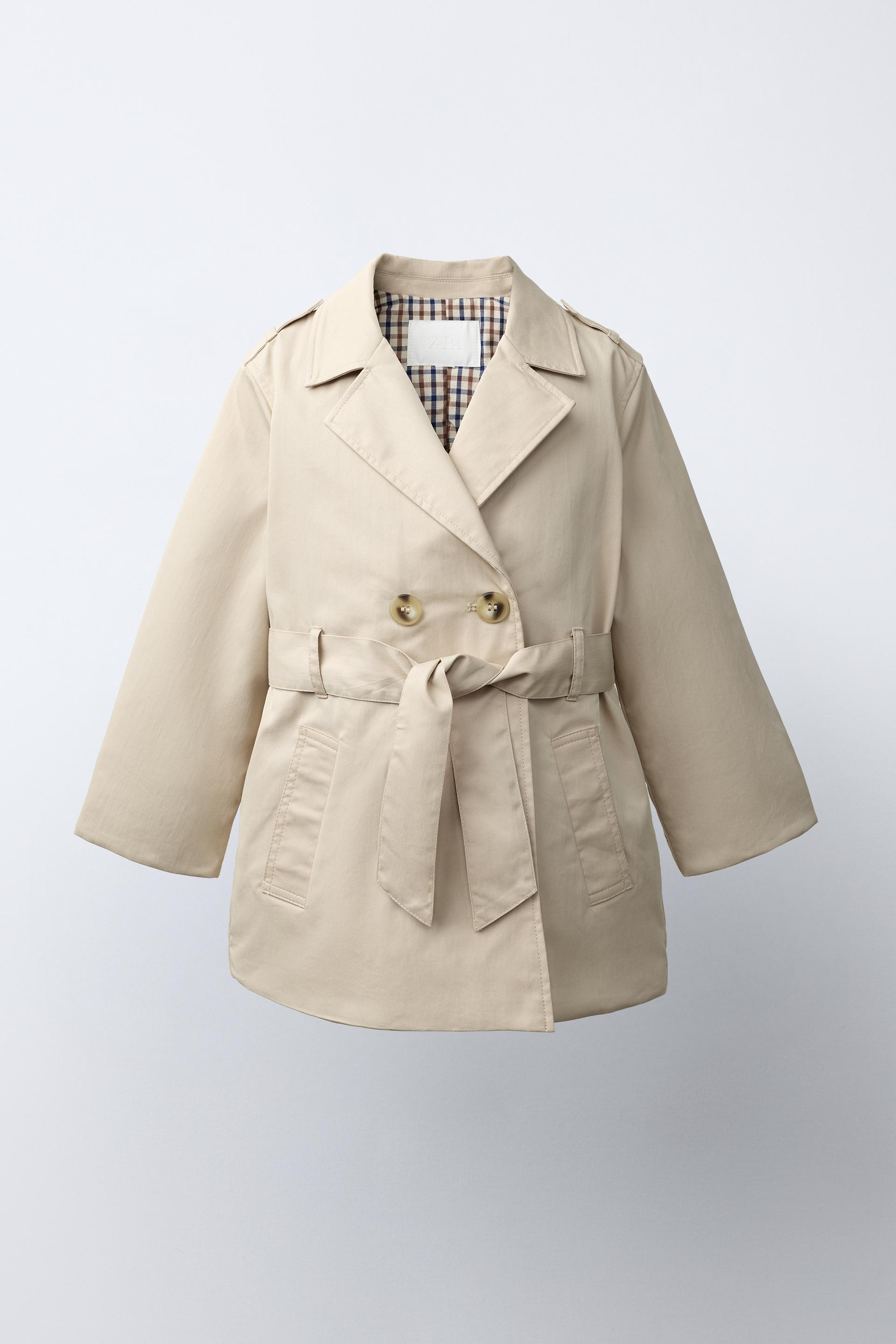 Zara - Quilted Plaid Lined Trench Coat - Beige - 3 Years (38,6 Inches) - Kids | Zara US