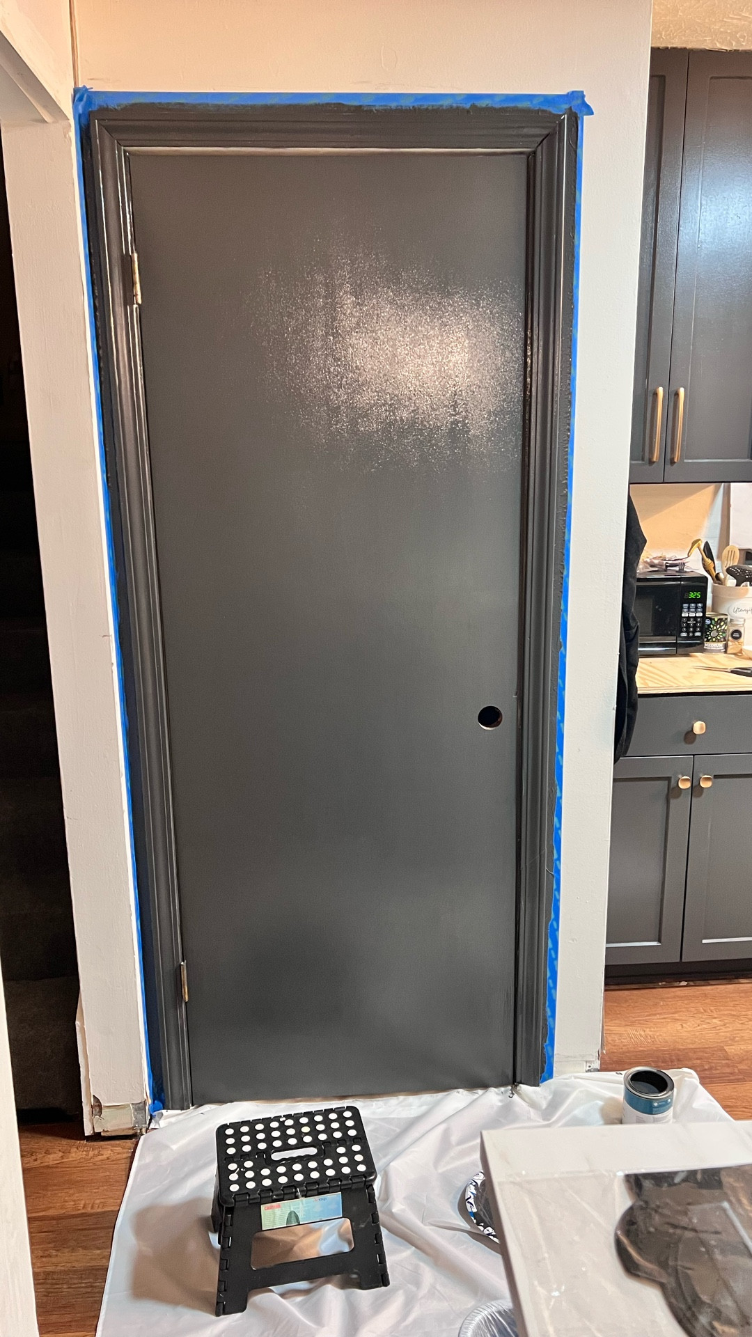 ✨ This is your sign to finally tackle that DIY project you’ve been thinking about all year. Just try it. You might surprise yourself!

I used Behr “Cracked Pepper” to give this new door a rich, moody refresh, then sealed the deal with fresh trim, new hinges, and a sleek door handle.
One afternoon and this entryway got a whole new vibe. 🖤🔧

#LTKHome