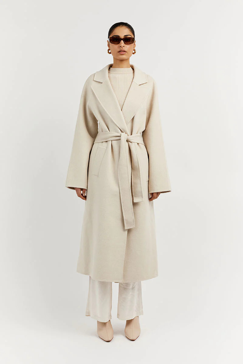 MATILDA BONE WOOL FELT COAT | DISSH