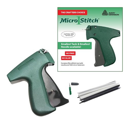 MicroStitch® All‑in‑One Tagging Gun Kit – Ultra‑Fine Needle Tagger with Black/White & Color Fasteners – Fabric‑Safe for Clothing Repairs, Quilting, Crafts, and DIY Projects (Black & White) | Amazon (US)