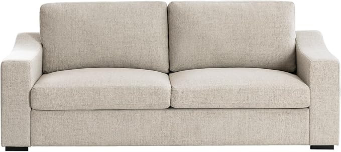 ELUCHANG 83" Modern Sofa Couches for Living Room, 3 Seater Natural Linen Sofa with Extra Deep Sea... | Amazon (US)