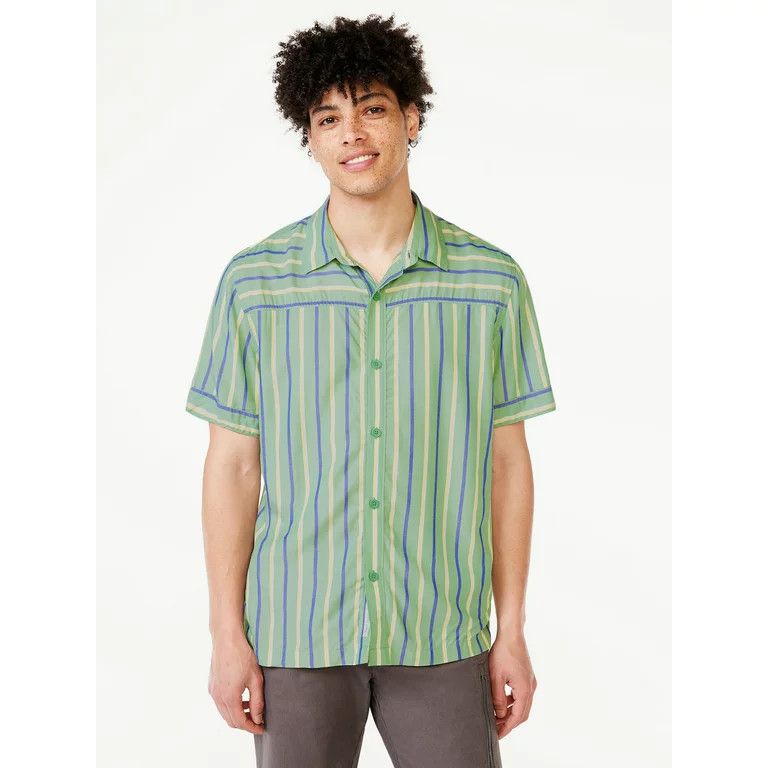 Free Assembly Men's Striped Shirt with Short Sleeves | Walmart (US)