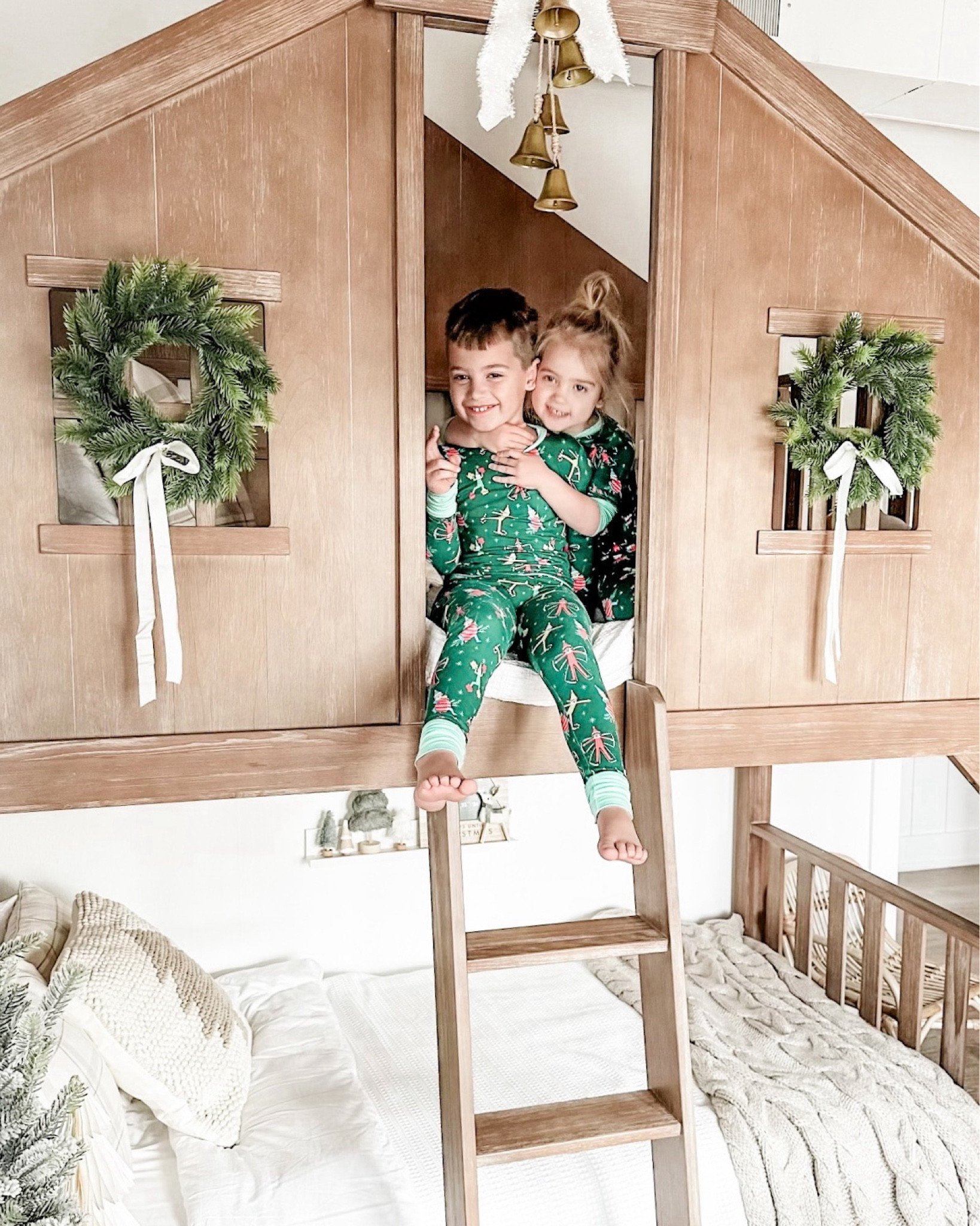 Holiday Bunk Room✨

Christmas decor, christmas pajamas, toddler pjs, holiday kids room, mini wreath, target, bunk bed, neutral holiday decor

#LTKfamily #LTKHoliday #LTKhome