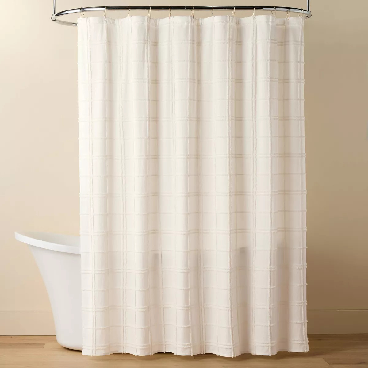 Tufted Grid Shower Curtain Cream - Hearth & Hand™ with Magnolia | Target