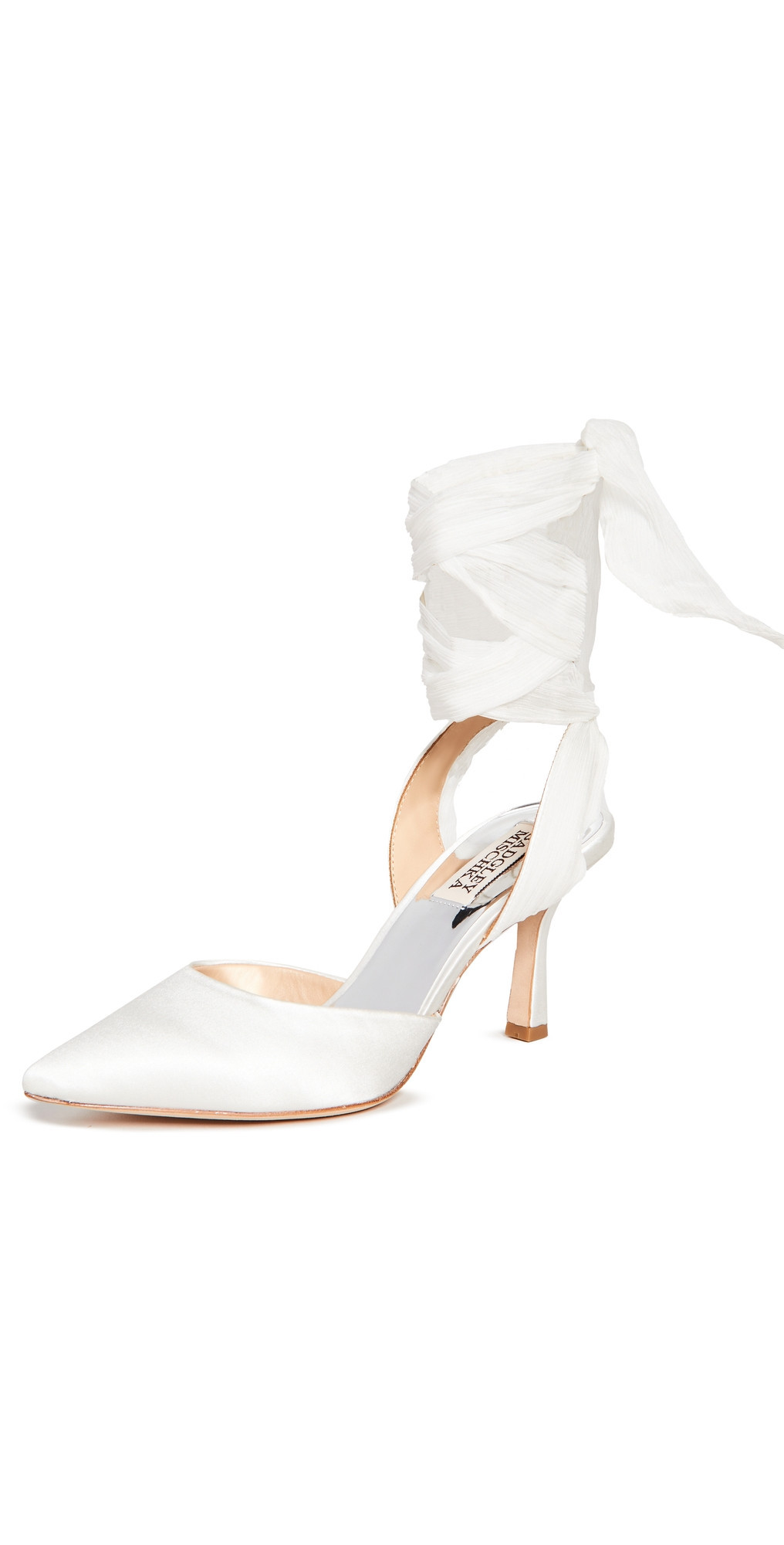Badgley Mischka Blaze Pumps White Satin 6 | Shopbop