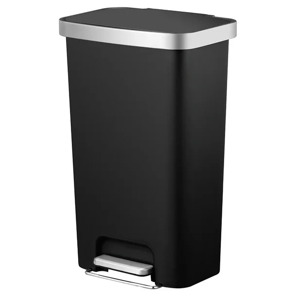 Better Homes & Gardens 11.9 gal Plastic Rectangular Kitchen Step Trash Can, Black - Walmart.com | Walmart (US)