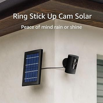 Ring Stick Up Cam Solar HD security camera with two-way talk, Works with Alexa - Black | Amazon (US)