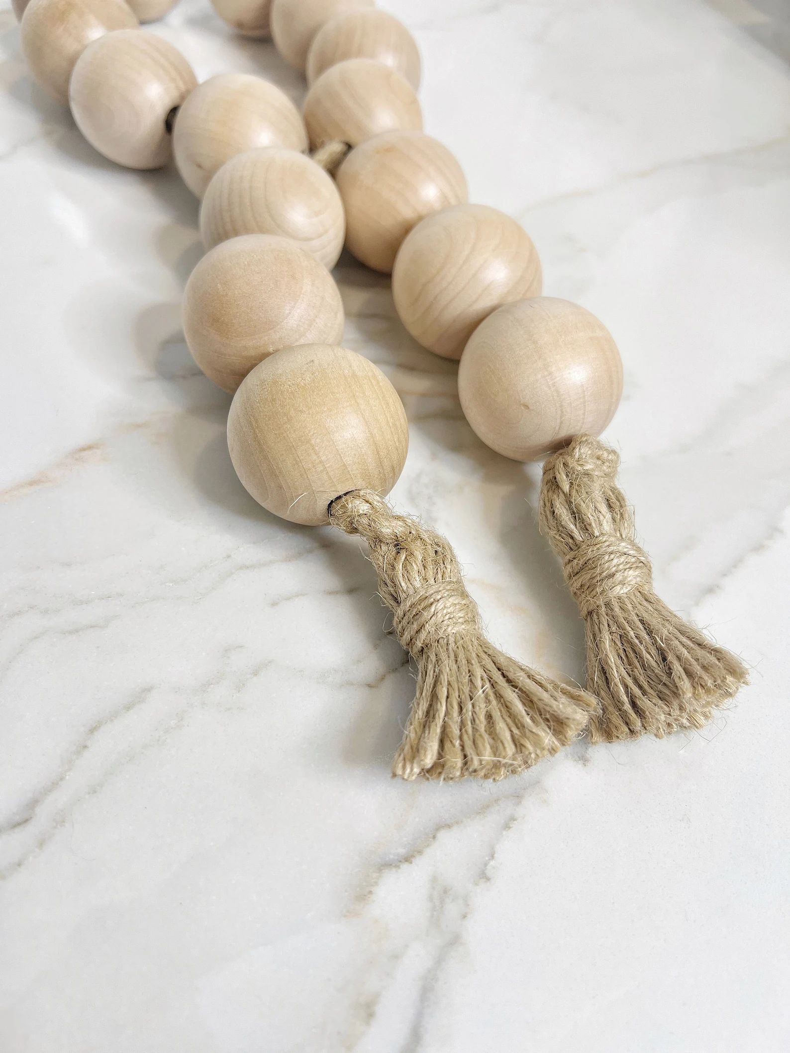Oversized wooden decorative beads/short tassel + XL beads | Etsy (US)