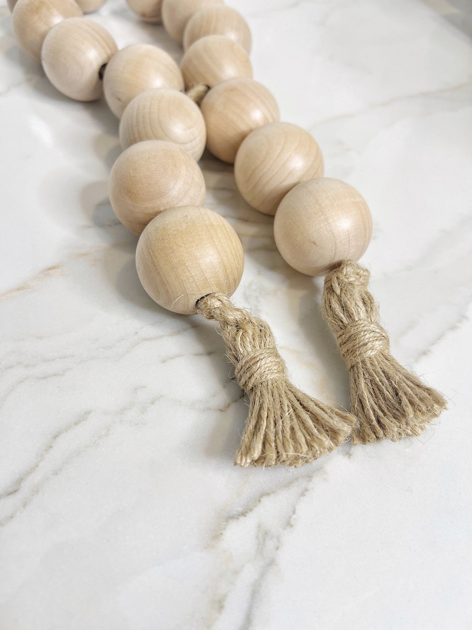 Oversized wooden decorative beads/short tassel + XL beads | Etsy (US)