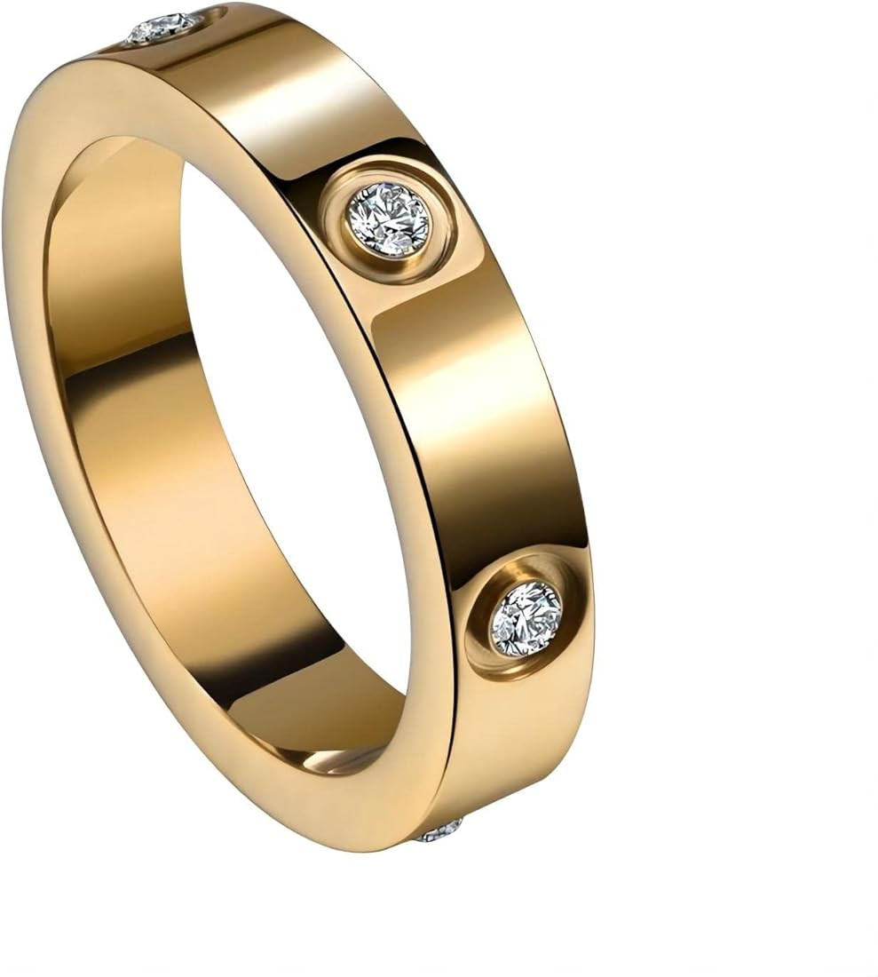 Nathalie Friendship Love Rings/Bangles, Plated 14K Gold Silver Rose Gold Rings For Women, Cubic Z... | Amazon (CA)