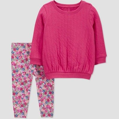 Carter's Just One You® Baby Girls' 2pc Floral Top & Pants Set - Pink | Target