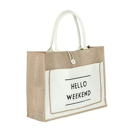 ONRP Portable Eco-Friendly Women Jute Shopping Bag Reusable Waterproof Daily Handbag | Walmart (US)