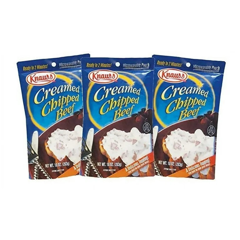 Knauss Creamed Chipped Beef 3 Pack, 10 oz, Shelf-Stable Pouch | Walmart (US)