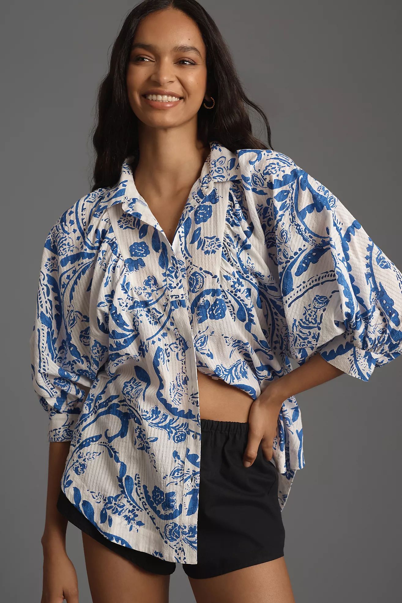 Maeve Easy Voluminous Buttondown Shirt | Anthropologie (US)