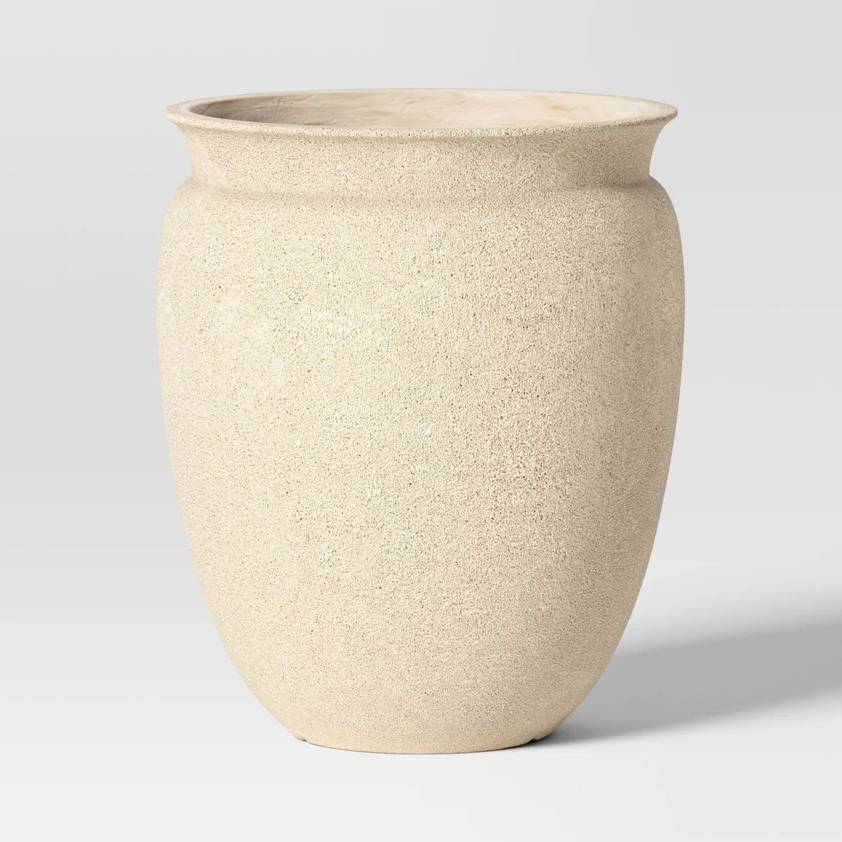Small Plastic Outdoor Planter Pot Cream 14"x14" - Threshold™ designed with Studio McGee | Target